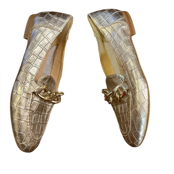 Donald J Pliner Balton Chain Loafer in Platino Size 7.5 - Picture 4 of 9